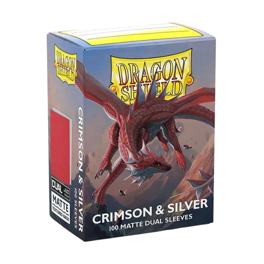 Dragon Shield Dual Matte Standard Sleeves - Crimson & Silver (100 Pack)