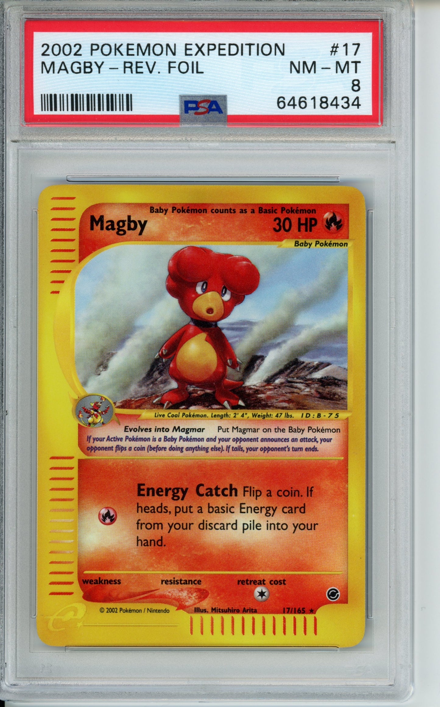 Magby [Reverse Holo] #17 Expedition PSA 8