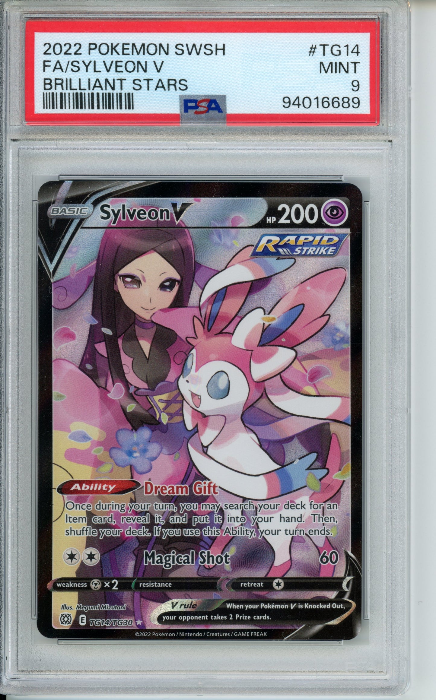 Sylveon V #TG14 Brilliant Stars PSA 9