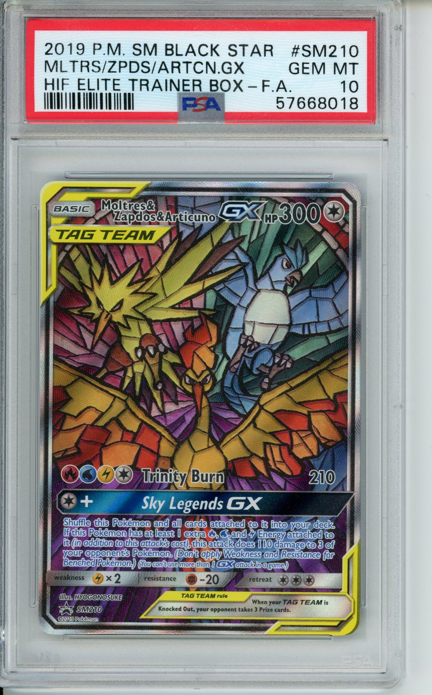 Moltres & Zapdos & Articuno GX #SM210 Pokemon Promo PSA 10